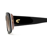 Carrera Womens Brown Lens Black Nude Rectangular Sunglasses with 100% UV Protection -206324KDX53HA