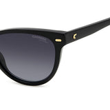 Carrera Women Dark Grey Shaded Lens Black Rectangular Sunglasses with 100% UV Protection
