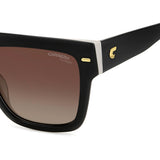 Carrera Women Brown Shaded Polarized Lens Black White Square Sunglasses with 100% UV Protection