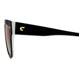 Carrera Women Brown Shaded Polarized Lens Black White Square Sunglasses with 100% UV Protection