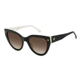 Carrera Womens Brown Lens Black White Cat Eye Sunglasses with 100% UV Protection -20632780S55HA