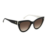 Carrera Womens Brown Lens Black White Cat Eye Sunglasses with 100% UV Protection -20632780S55HA