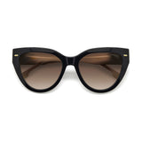 Carrera Womens Brown Lens Black White Cat Eye Sunglasses with 100% UV Protection -20632780S55HA
