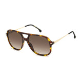 Carrera Womens Brown Shaded Lens Havana 2 Square Sunglasses with 100% UV Protection -20632805L58HA
