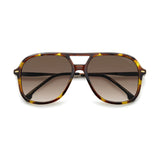 Carrera Womens Brown Shaded Lens Havana 2 Square Sunglasses with 100% UV Protection -20632805L58HA