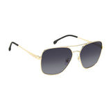 Carrera Womens Dark Grey Shaded Lens Gold Square Sunglasses with 100% UV Protection -206329J5G609O