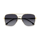 Carrera Womens Dark Grey Shaded Lens Gold Square Sunglasses with 100% UV Protection -206329J5G609O