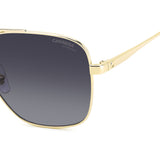 Carrera Womens Dark Grey Shaded Lens Gold Square Sunglasses with 100% UV Protection -206329J5G609O