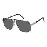 Carrera Mens Grey Lens Black Square Sunglasses with 100% UV Protection -206333RZZ62M9