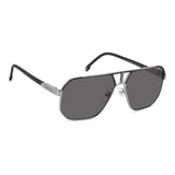 Carrera Mens Grey Lens Black Square Sunglasses with 100% UV Protection -206333RZZ62M9