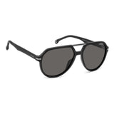 Carrera Mens Grey Lens Black Aviator Sunglasses with 100% UV Protection