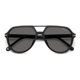 Carrera Mens Grey Lens Black Aviator Sunglasses with 100% UV Protection