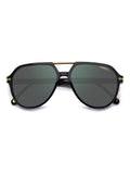 Carrera Mens Green Lens Black Aviator Sunglasses with 100% UV Protection-20636980758Q3