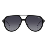 Carrera Mens  Grey Lens Black Burgundy Aviator Sunglasses with 100% UV Protection -206369GUU589O