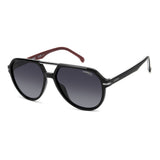 Carrera Mens  Grey Lens Black Burgundy Aviator Sunglasses with 100% UV Protection -206369GUU589O
