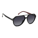 Carrera Mens  Grey Lens Black Burgundy Aviator Sunglasses with 100% UV Protection -206369GUU589O