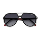 Carrera Mens  Grey Lens Black Burgundy Aviator Sunglasses with 100% UV Protection -206369GUU589O