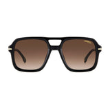 Carrera Mens Brown Shaded Lens Black Square Sunglasses with 100% UV Protection -20637180755HA