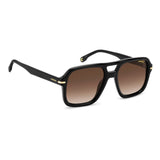 Carrera Mens Brown Shaded Lens Black Square Sunglasses with 100% UV Protection -20637180755HA