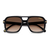 Carrera Mens Brown Shaded Lens Black Square Sunglasses with 100% UV Protection -20637180755HA