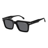 Carrera Mens Grey Lens Black Rectangular Sunglasses with 100% UV Protection -20637280752M9