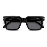 Carrera Mens Grey Lens Black Rectangular Sunglasses with 100% UV Protection -20637280752M9