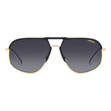 Carrera Mens Grey Lens Matte Black Gold Navigator Sunglasses with 100% UV Protection -206373I46609O