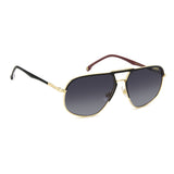 Carrera Mens Grey Lens Matte Black Gold Navigator Sunglasses with 100% UV Protection -206373I46609O