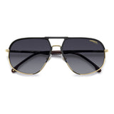 Carrera Mens Grey Lens Matte Black Gold Navigator Sunglasses with 100% UV Protection -206373I46609O