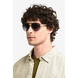 Carrera Mens Grey Lens Matte Black Gold Navigator Sunglasses with 100% UV Protection -206373I46609O