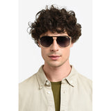 Carrera Mens Grey Lens Matte Black Gold Navigator Sunglasses with 100% UV Protection -206373I46609O