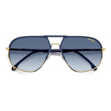 Carrera Mens Dk Blue Shaded Lens Blue Gold Navigator Sunglasses with 100% UV Protection