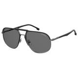 Carrera Mens Grey Polarized Lens Matte Black Dark Ruthenium Navigator Sunglasses with 100% UV Protection
