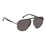 Carrera Mens Grey Polarized Lens Matte Black Dark Ruthenium Navigator Sunglasses with 100% UV Protection