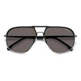 Carrera Mens Grey Polarized Lens Matte Black Dark Ruthenium Navigator Sunglasses with 100% UV Protection