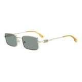 Dsquared2 Mens Green Lens Palladium Green Rectangular Sunglasses with 100% UV Protection.