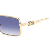 Dsquared2 Mens Dk Blue Shaded Lens Gold Blue Rectangular Sunglasses with 100% UV Protection.