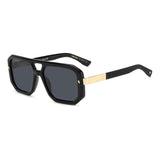 Dsquared2 Mens Grey Antireflex Lens Black Rectangular Sunglasses with 100% UV Protection.
