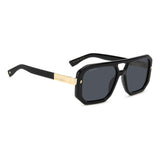 Dsquared2 Mens Grey Antireflex Lens Black Rectangular Sunglasses with 100% UV Protection.