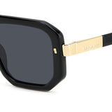 Dsquared2 Mens Grey Antireflex Lens Black Rectangular Sunglasses with 100% UV Protection.