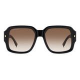 Dsquared2 Mens Brown Shaded Lens Black Square Sunglasses with 100% UV Protection.