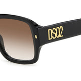 Dsquared2 Mens Brown Shaded Lens Black Square Sunglasses with 100% UV Protection.