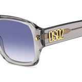 Dsquared2 Mens Dk Blue Shaded Lens Grey Square Sunglasses with 100% UV Protection.