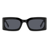 Dsquared2 Womens Grey Lens Black Rectangular Sunglasses with 100% UV Protection.