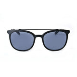 Pierre Cardin Mens Grey Lens Matte Black Blue Round Sunglasses - 2065670VK55IR