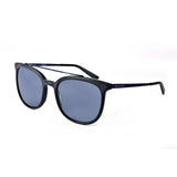Pierre Cardin Mens Grey Lens Matte Black Blue Round Sunglasses - 2065670VK55IR