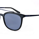 Pierre Cardin Mens Grey Lens Matte Black Blue Round Sunglasses - 2065670VK55IR