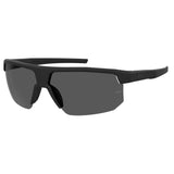 Under Armour Mens Grey Lens Matte Black Rectangular Sunglasses with 100% UV Protection