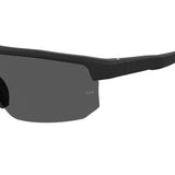 Under Armour Mens Grey Lens Matte Black Rectangular Sunglasses with 100% UV Protection