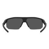 Under Armour Mens Grey Lens Matte Black Rectangular Sunglasses with 100% UV Protection